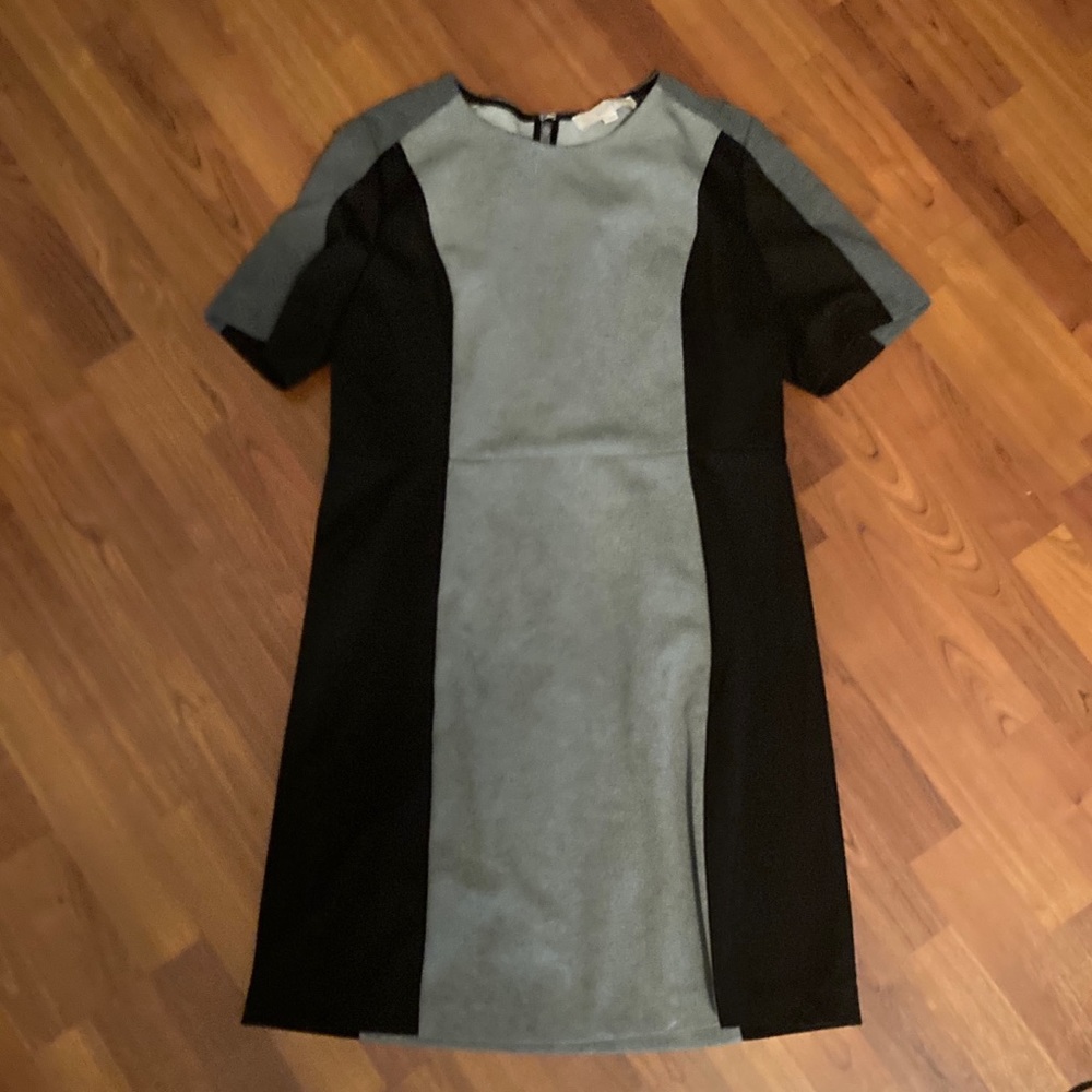 Ann Taylor LOFT Black/ Grey Colorblock Dress